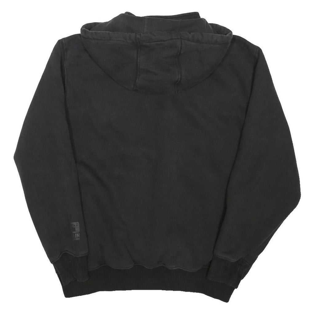 CARHARTT Mens Black Pullover Hoodie M Workwear Cotton Blend Casual 1/4 Zip