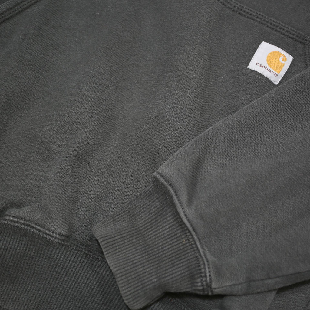 CARHARTT Mens Black Pullover Hoodie M Workwear Cotton Blend Casual 1/4 Zip