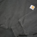 CARHARTT Mens Black Pullover Hoodie M Workwear Cotton Blend Casual 1/4 Zip