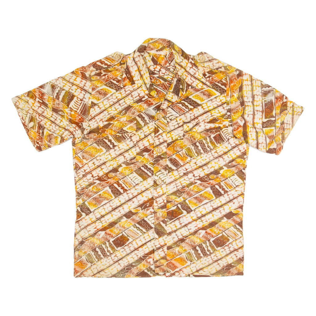 Mens Shirt Orange 90s Striped M