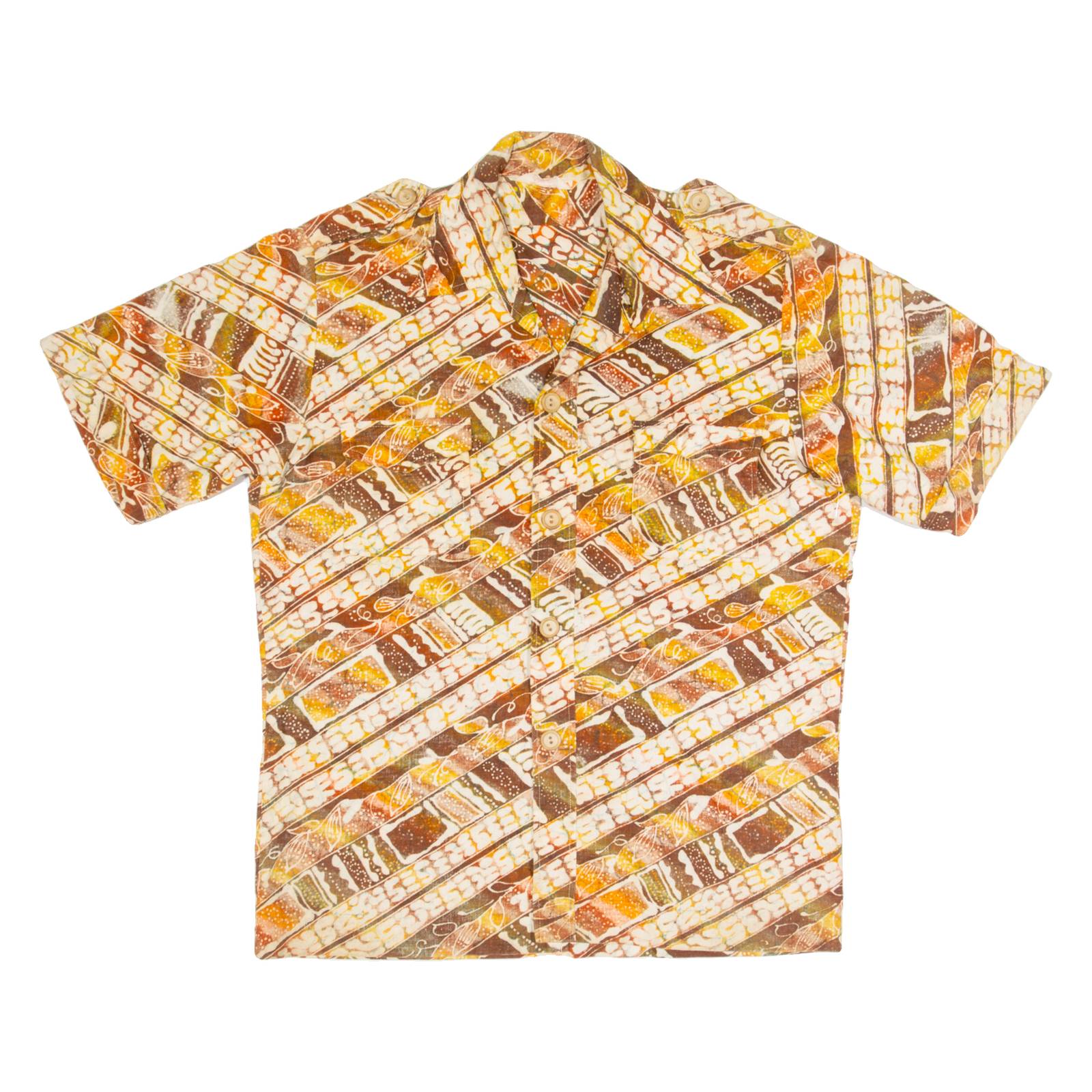 Mens Shirt Orange 90s Striped M