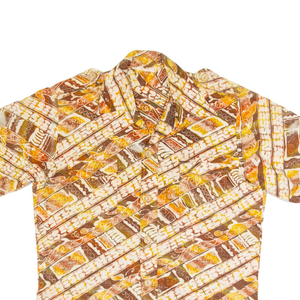 Mens Shirt Orange 90s Striped M