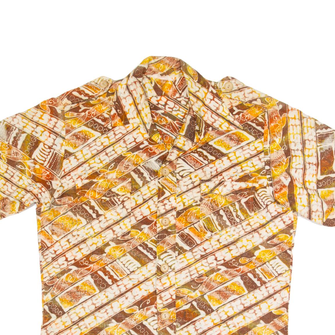 Mens Shirt Orange 90s Striped M