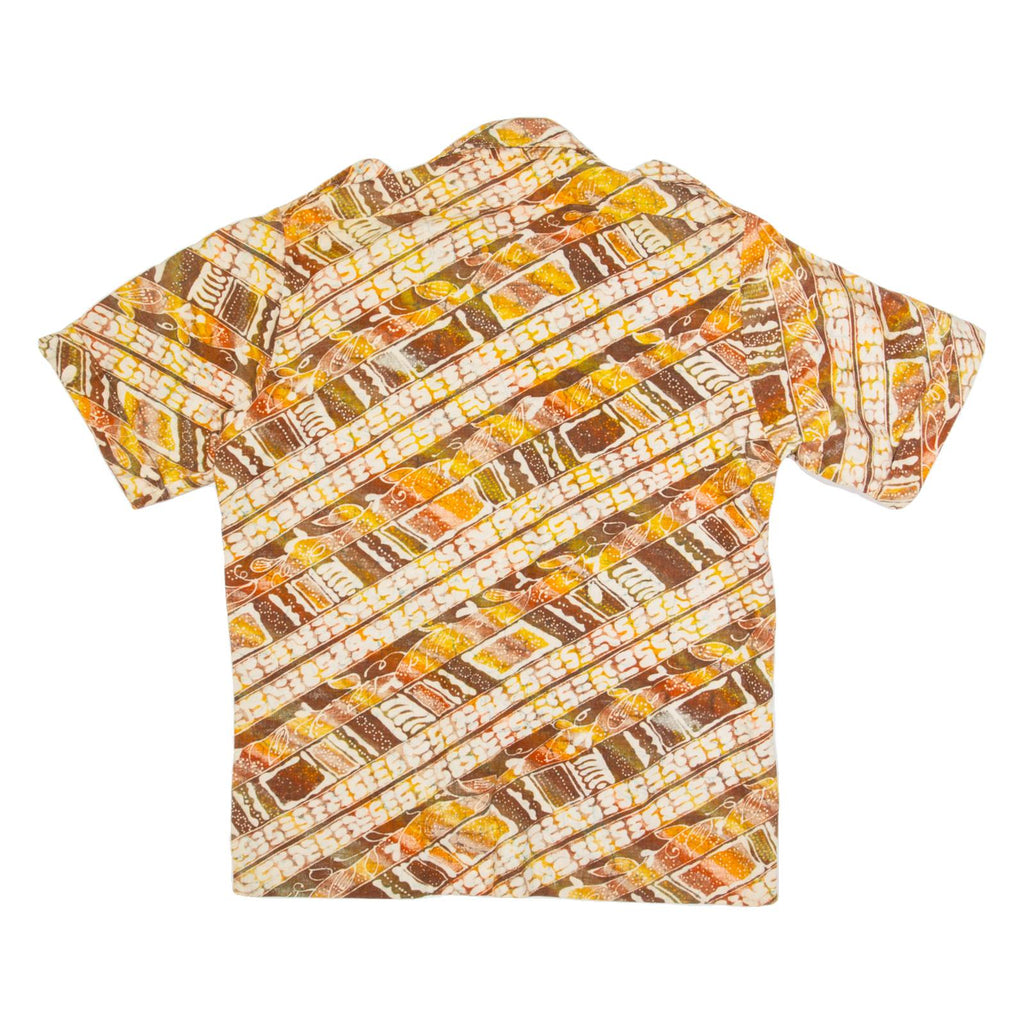 Mens Shirt Orange 90s Striped M