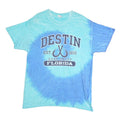 GILDAN Mens Blue Tie Dye Destin Florida Graphic T-Shirt L Crew Neck Short Sleeve