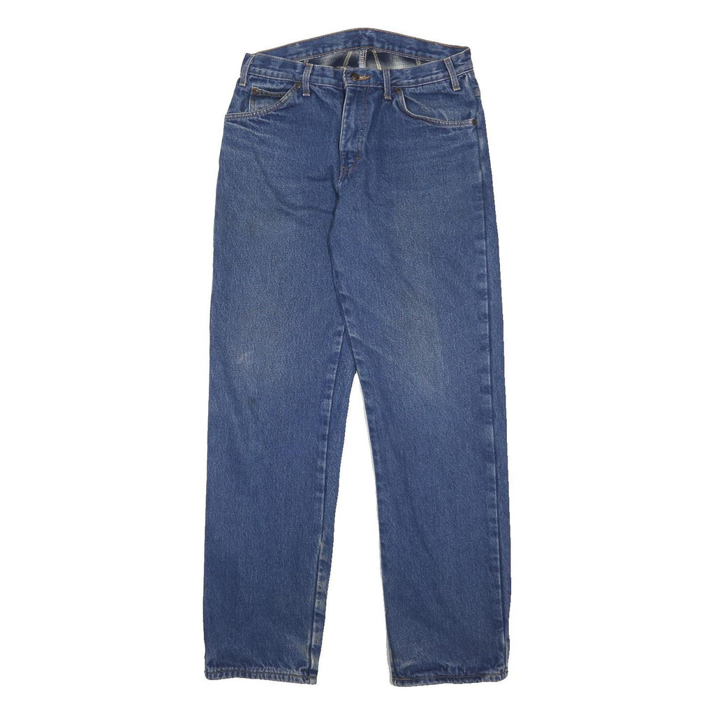 DICKIES Mens Blue Relaxed Straight Denim Cotton Medium W32 L34 Workwear Zip