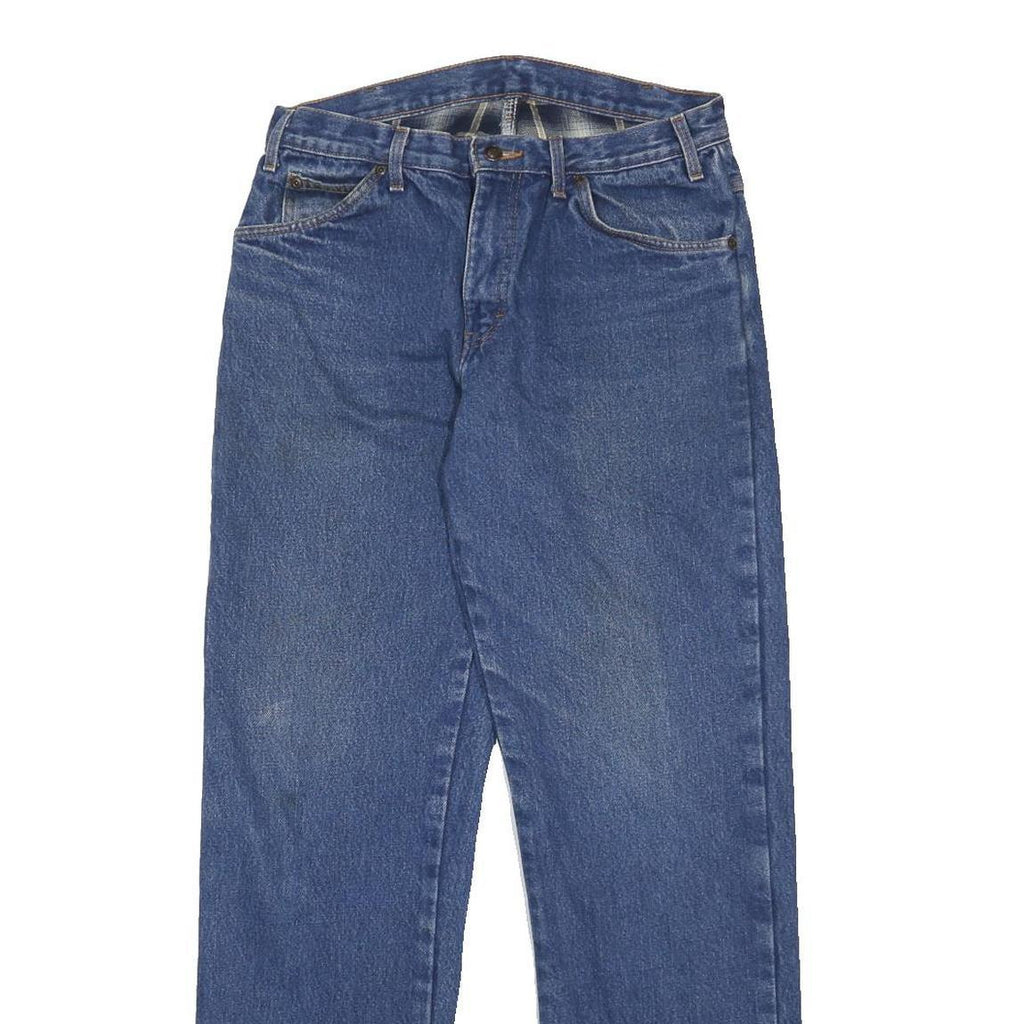 DICKIES Mens Blue Relaxed Straight Denim Cotton Medium W32 L34 Workwear Zip