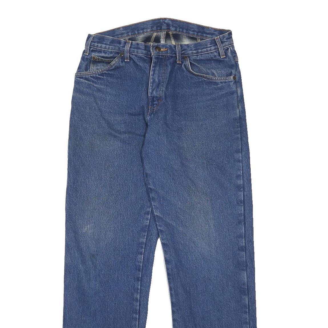 DICKIES Mens Blue Relaxed Straight Denim Cotton Medium W32 L34 Workwear Zip