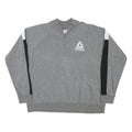 REEBOK Womens Grey & Black 1/4 Zip Sweatshirt L Cotton Blend Casual Sportswear