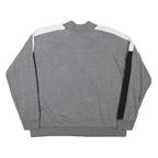 REEBOK Womens Grey & Black 1/4 Zip Sweatshirt L Cotton Blend Casual Sportswear