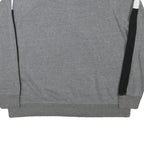 REEBOK Womens Grey & Black 1/4 Zip Sweatshirt L Cotton Blend Casual Sportswear