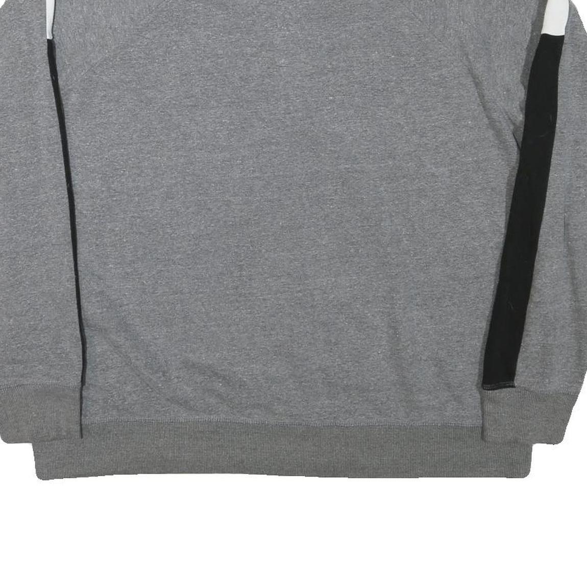 REEBOK Womens Grey & Black 1/4 Zip Sweatshirt L Cotton Blend Casual Sportswear