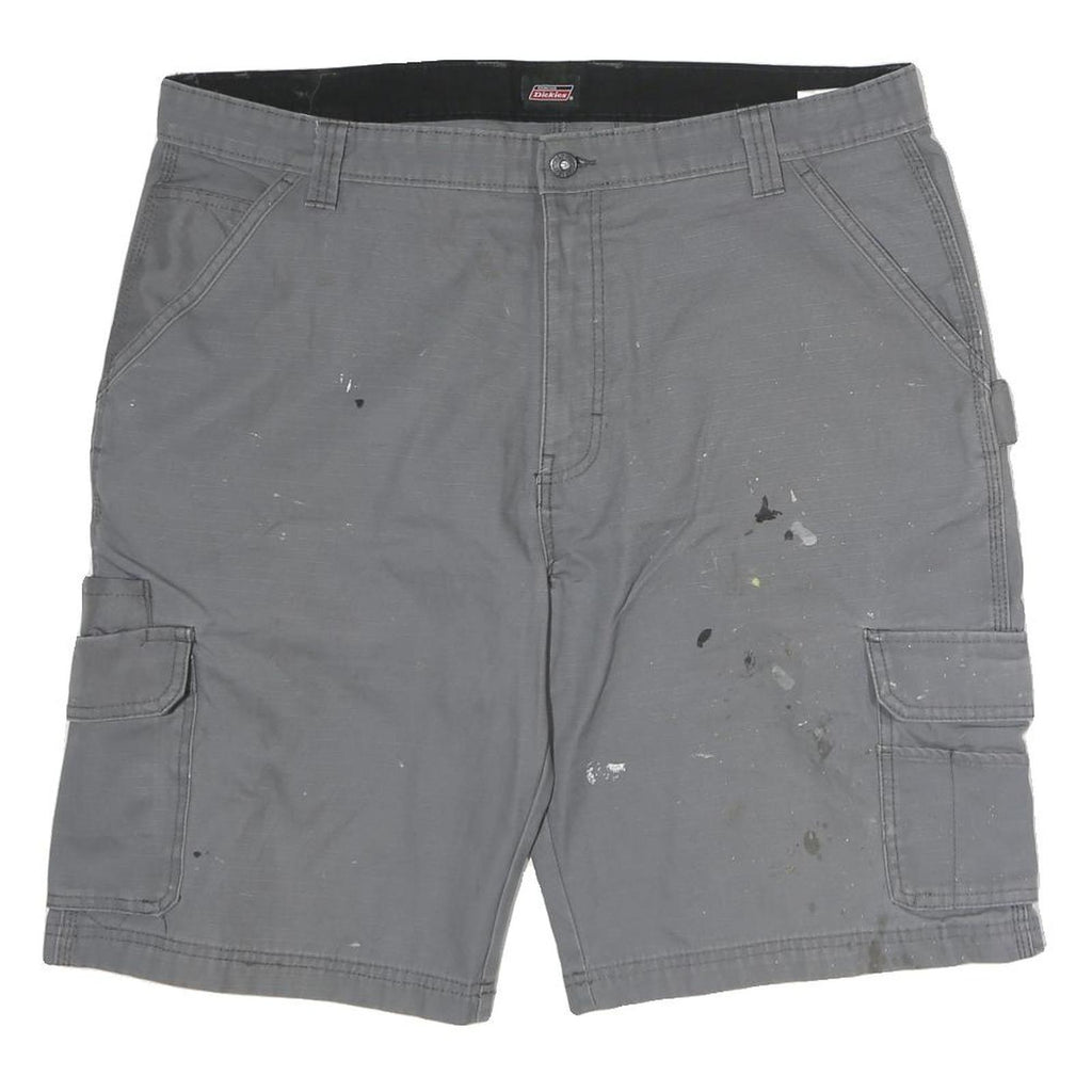 DICKIES Mens Shorts Grey Cargo Cotton L W40 Workwear Pockets