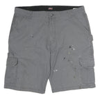 DICKIES Mens Shorts Grey Cargo Cotton L W40 Workwear Pockets