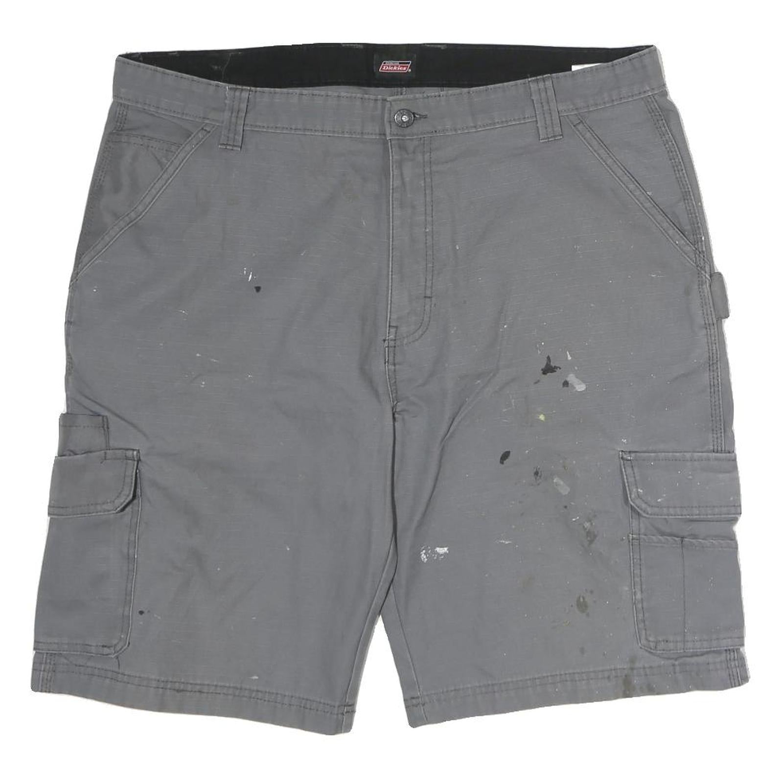DICKIES Mens Shorts Grey Cargo Cotton L W40 Workwear Pockets