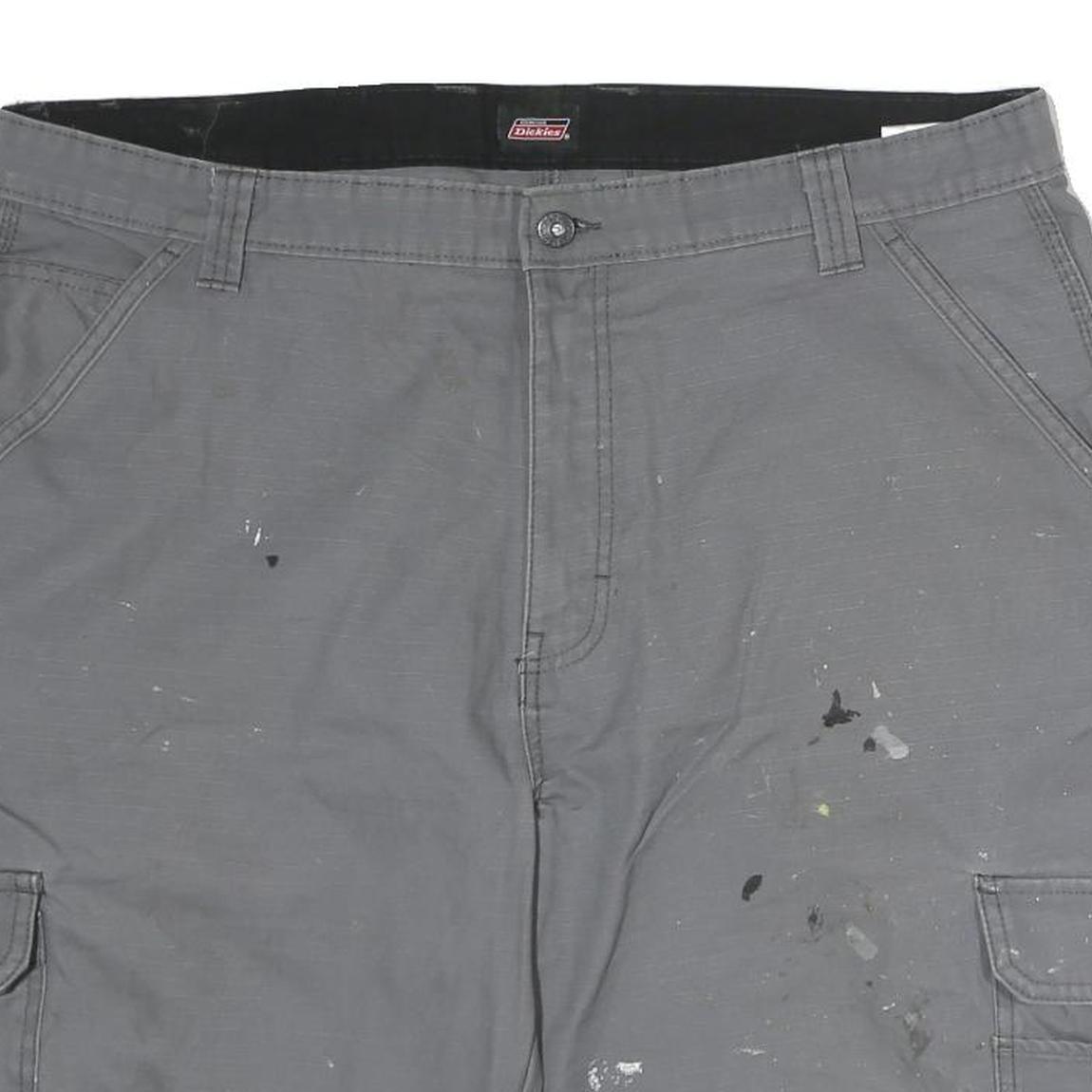 DICKIES Mens Shorts Grey Cargo Cotton L W40 Workwear Pockets