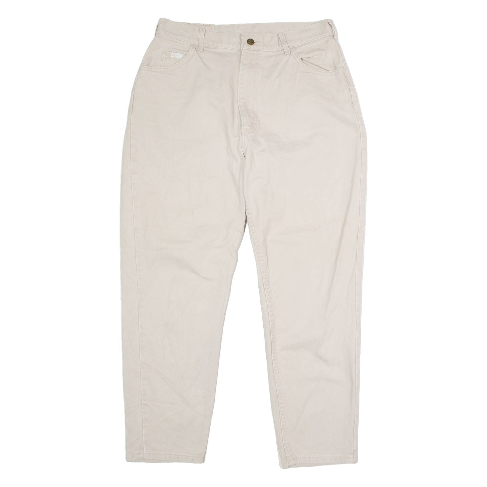 LEE Mens Twill Trousers Beige Regular Mom W30 L28