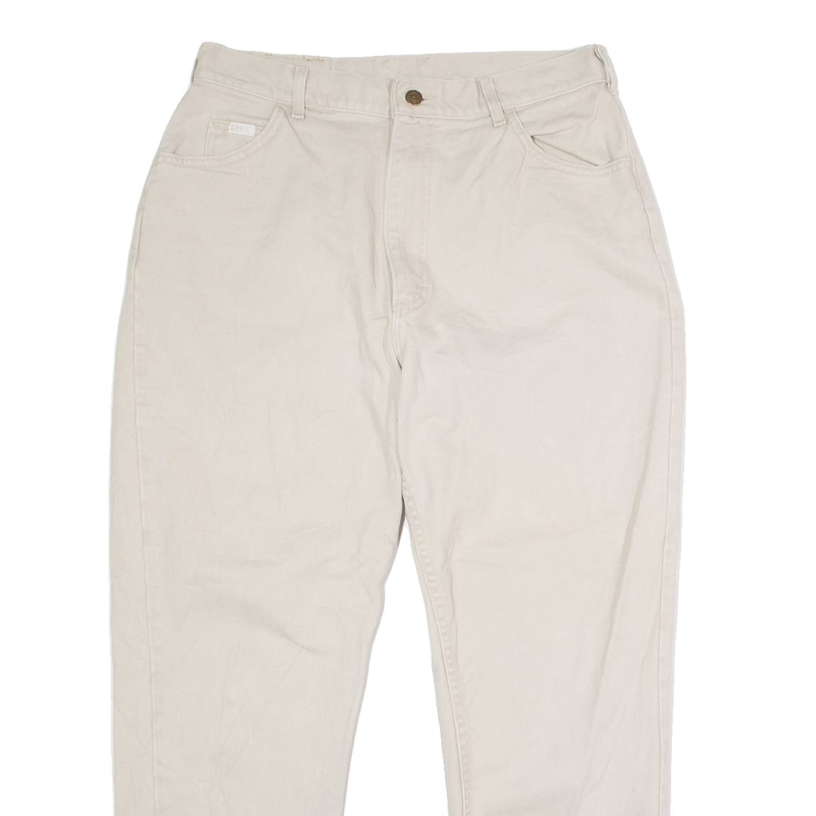 LEE Mens Twill Trousers Beige Regular Mom W30 L28