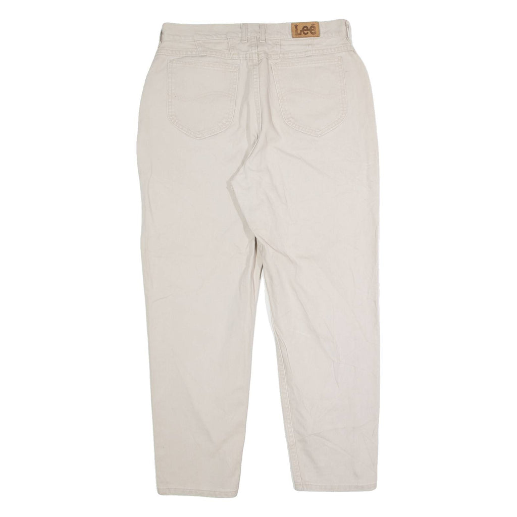 LEE Mens Twill Trousers Beige Regular Mom W30 L28