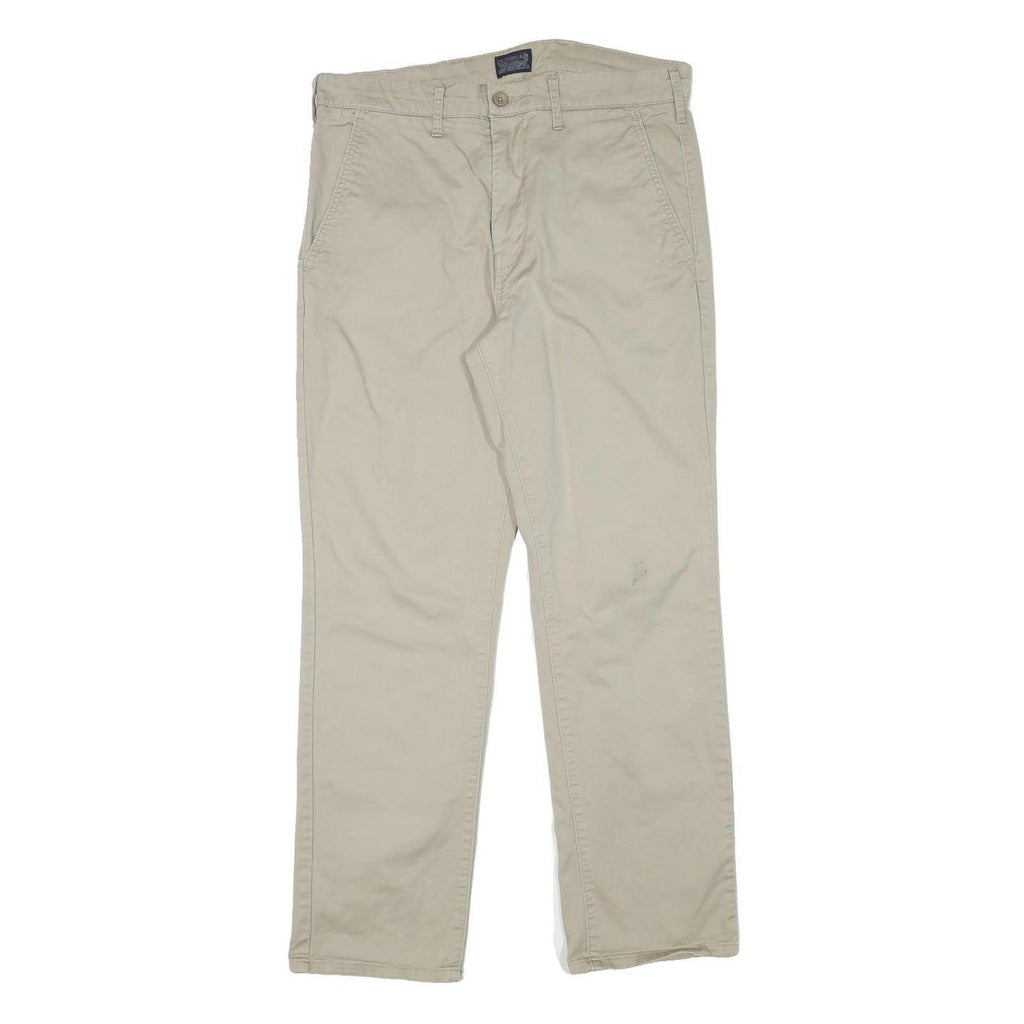 LEVI'S Mens Cotton Blend Beige Regular Fit Straight Trousers W32 L29 Casual