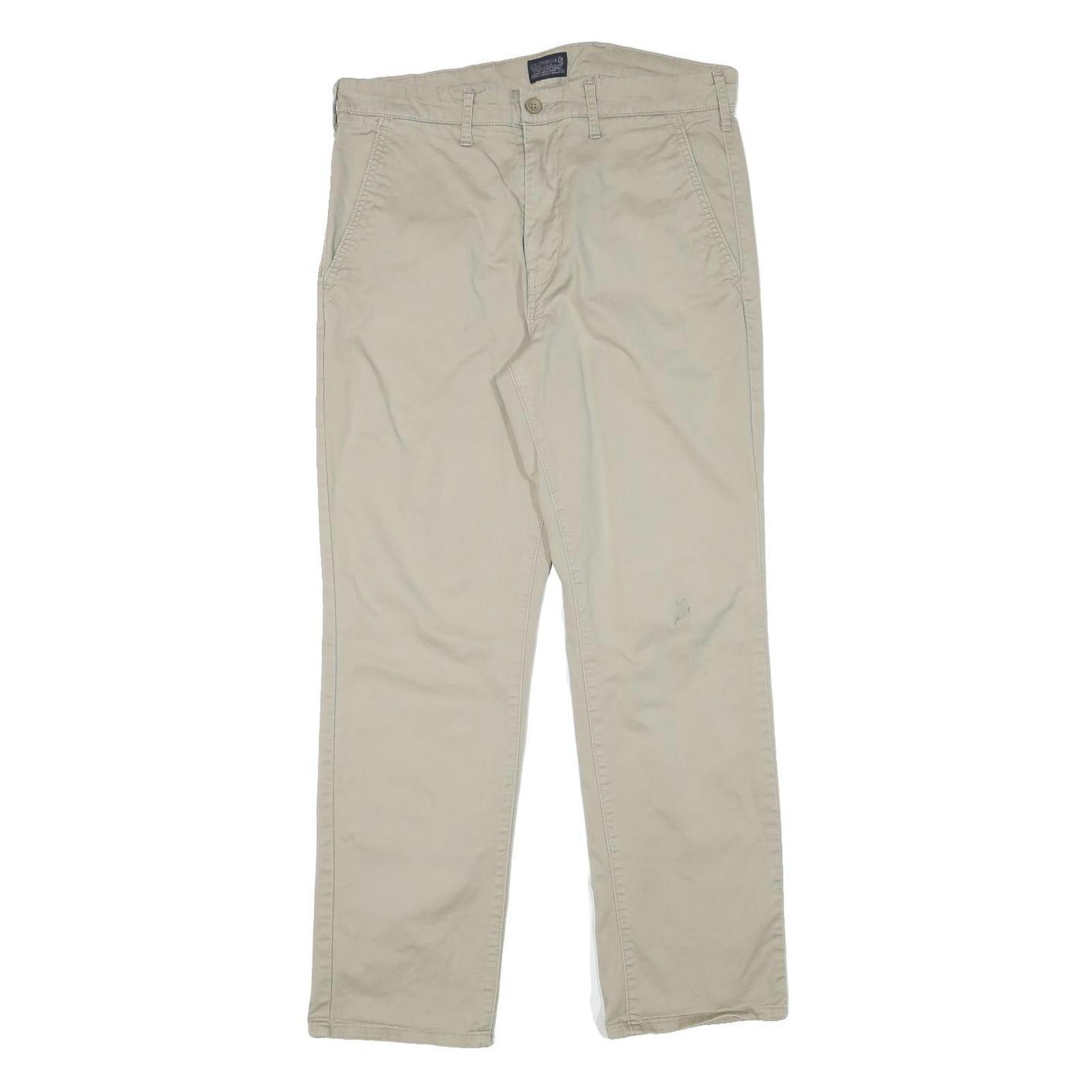 LEVI'S Mens Cotton Blend Beige Regular Fit Straight Trousers W32 L29 Casual