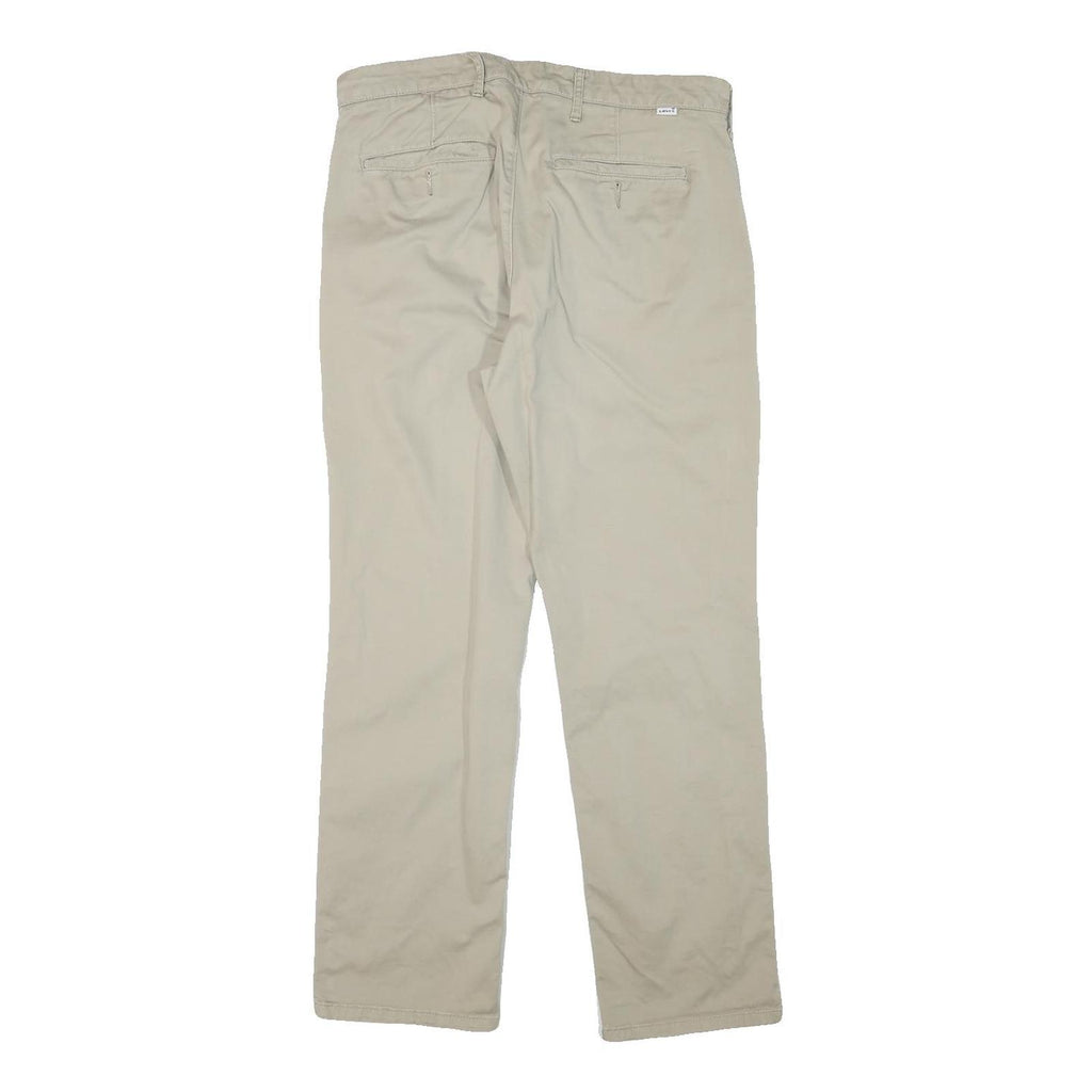LEVI'S Mens Cotton Blend Beige Regular Fit Straight Trousers W32 L29 Casual