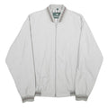 KINGFIELD Mens White Bomber Jacket L Cotton Blend Plain Zip Closure Casual