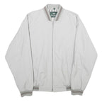 KINGFIELD Mens White Bomber Jacket L Cotton Blend Plain Zip Closure Casual