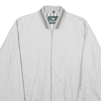 KINGFIELD Mens White Bomber Jacket L Cotton Blend Plain Zip Closure Casual