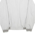 KINGFIELD Mens White Bomber Jacket L Cotton Blend Plain Zip Closure Casual