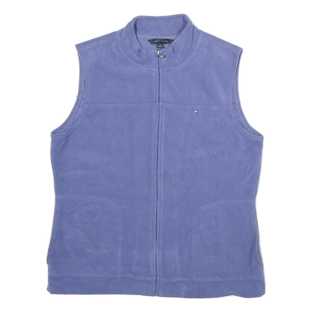 TOMMY HILFIGER Mens Blue Sleeveless Zip Jacket M Polyester Plain Casual