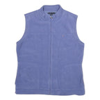 TOMMY HILFIGER Mens Blue Sleeveless Zip Jacket M Polyester Plain Casual