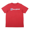 BERGHAUS Mens Red Graphic Logo T-Shirt M Short Sleeve Crew Neck Cotton Blend