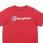 BERGHAUS Mens Red Graphic Logo T-Shirt M Short Sleeve Crew Neck Cotton Blend
