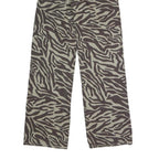 RSQ Womens Regular Fit Wide-Leg Denim Cotton Blend Zebra Print W26 L31 Button