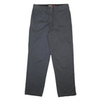 DICKIES Mens Regular Black Cotton Blend Trousers W34 L31 Zip Closure Straight