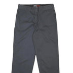 DICKIES Mens Regular Black Cotton Blend Trousers W34 L31 Zip Closure Straight
