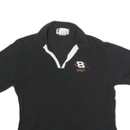 CHASE AUTHENTICS Womens Black Polo Short Sleeve V-Neck Racing Logo S