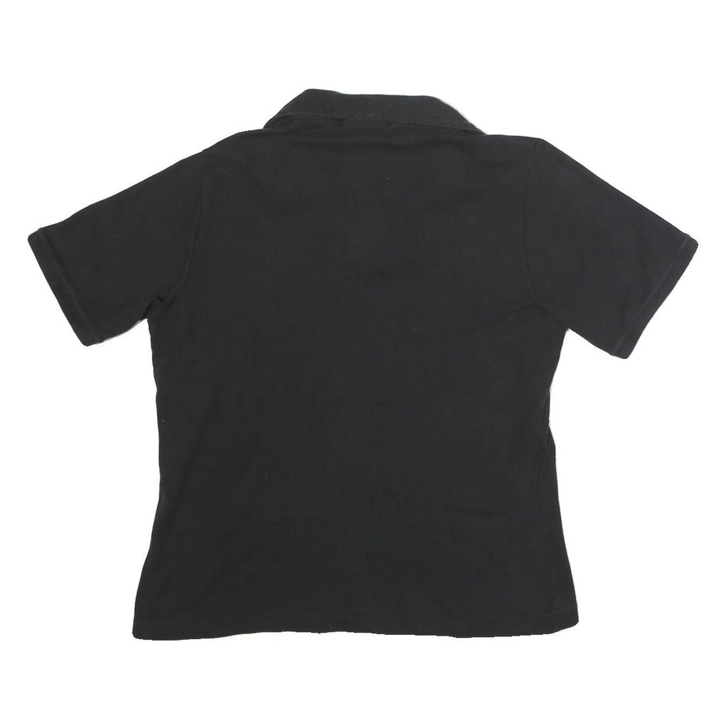 CHASE AUTHENTICS Womens Black Polo Short Sleeve V-Neck Racing Logo S