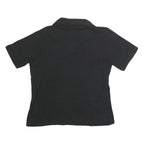 CHASE AUTHENTICS Womens Black Polo Short Sleeve V-Neck Racing Logo S