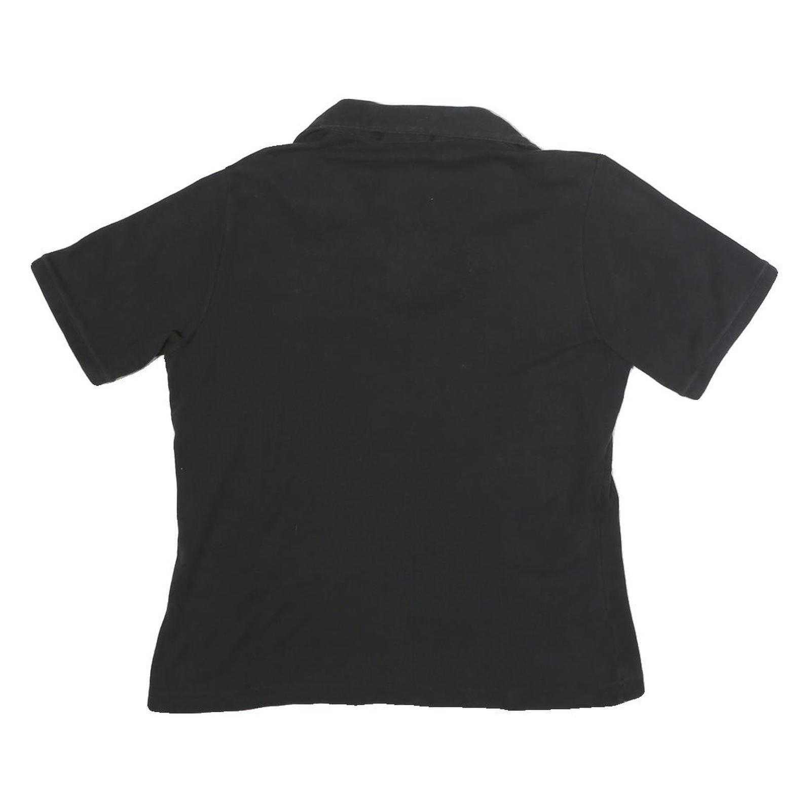 CHASE AUTHENTICS Womens Black Polo Short Sleeve V-Neck Racing Logo S