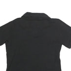 CHASE AUTHENTICS Womens Black Polo Short Sleeve V-Neck Racing Logo S