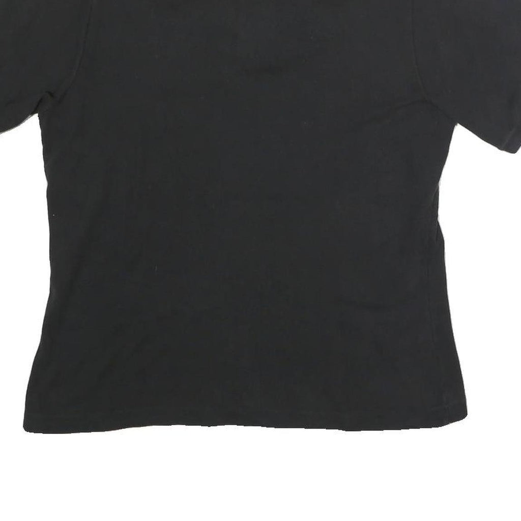 CHASE AUTHENTICS Womens Black Polo Short Sleeve V-Neck Racing Logo S