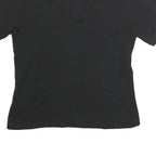 CHASE AUTHENTICS Womens Black Polo Short Sleeve V-Neck Racing Logo S