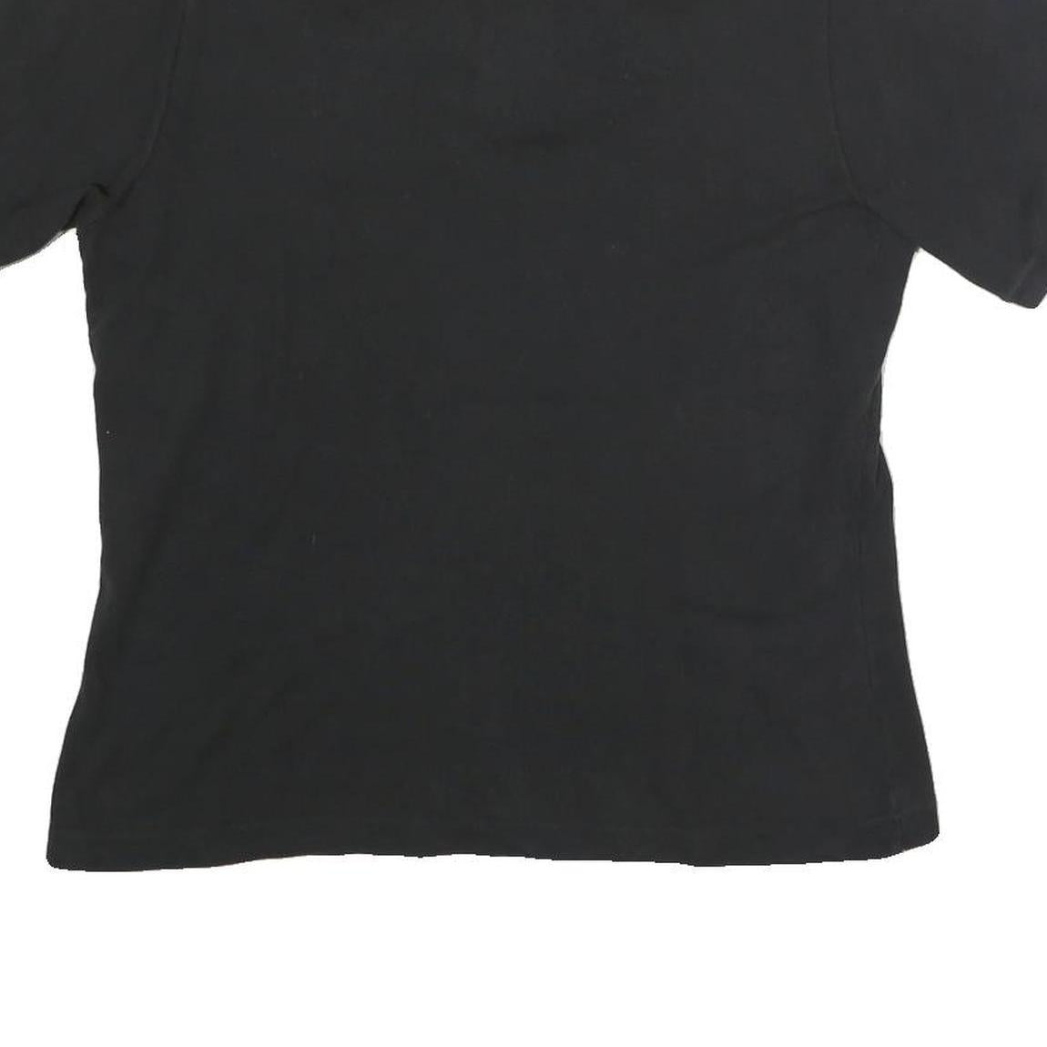 CHASE AUTHENTICS Womens Black Polo Short Sleeve V-Neck Racing Logo S