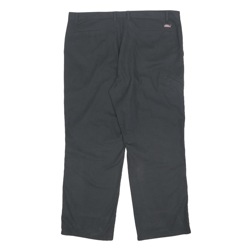 DICKIES Mens Cotton Blend Black Relaxed Straight Trousers W40 L30 Workwear Zip