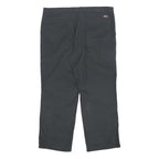 DICKIES Mens Cotton Blend Black Relaxed Straight Trousers W40 L30 Workwear Zip