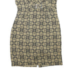KAREN MILLEN Womens Beige Chain Print Day Dress Polyester Blend Short Sleeve UK