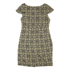 KAREN MILLEN Womens Beige Chain Print Day Dress Polyester Blend Short Sleeve UK