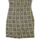 KAREN MILLEN Womens Beige Chain Print Day Dress Polyester Blend Short Sleeve UK